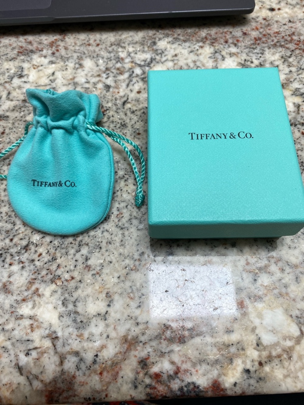 Tiffany & Co Jewelry Box and Suede  Pouch Empty